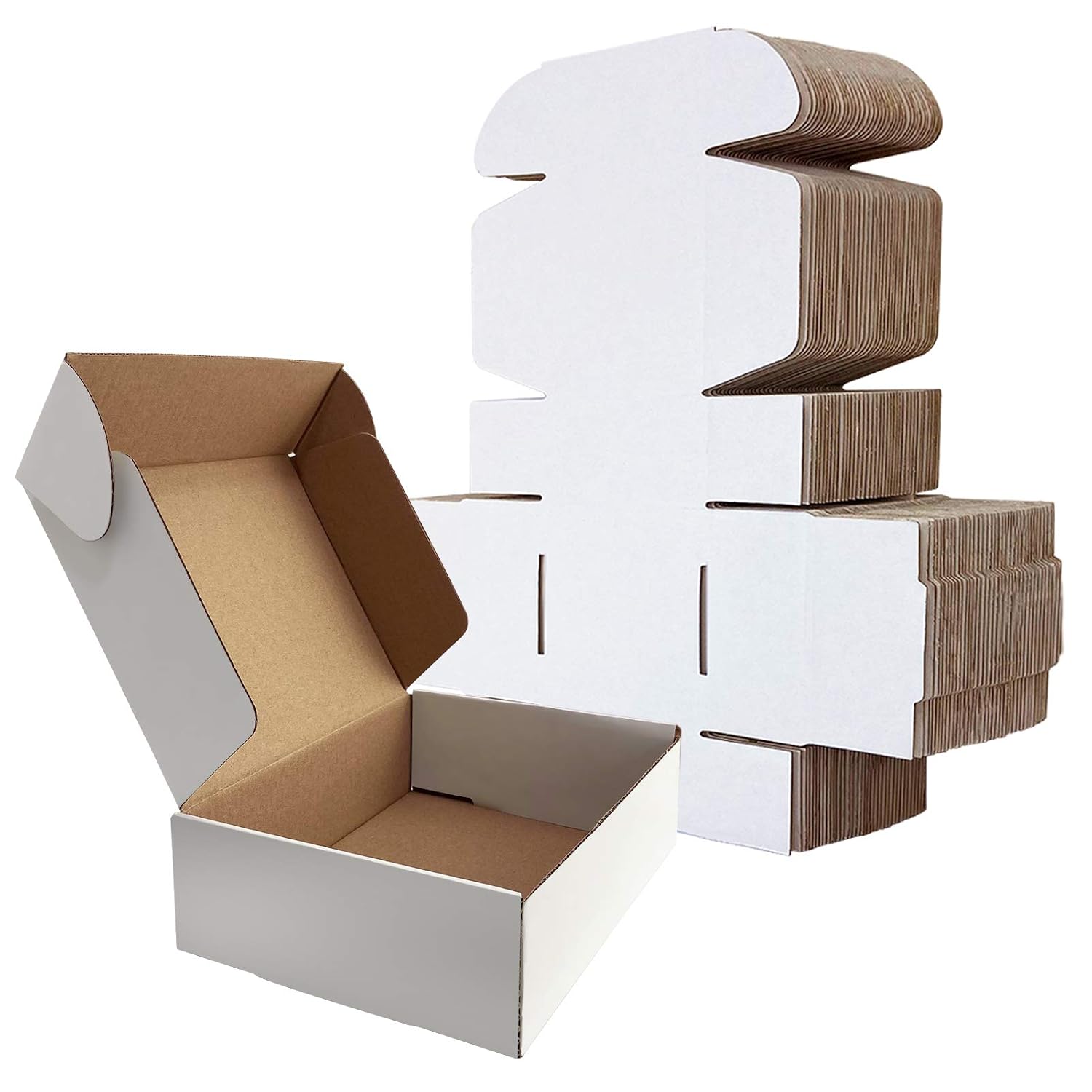 RLAVBL 25 Stück weiße Versandkartons mit den Maßen 22,9 x 15,3 x 10,2 cm für den Versand von Gegenständen, Spielzeug und Geschenken
