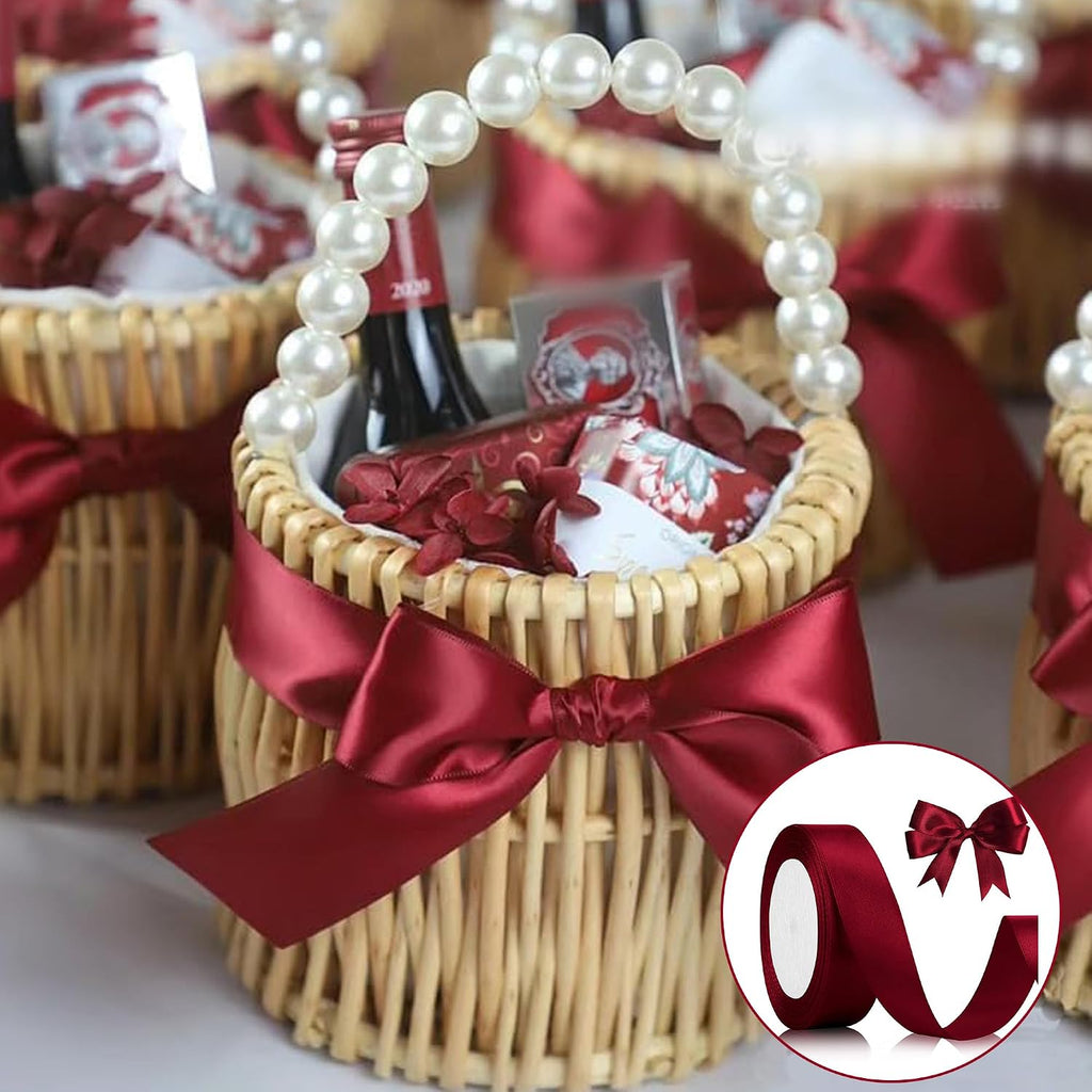 Geschenkband Satinband 22m, 20mm Breit Geschenkband, Schwarz Schleifenband für Hochzeit, Bastelarbeiten und Geschenkverpackung Hochzeitsdekoration (Schwarz)