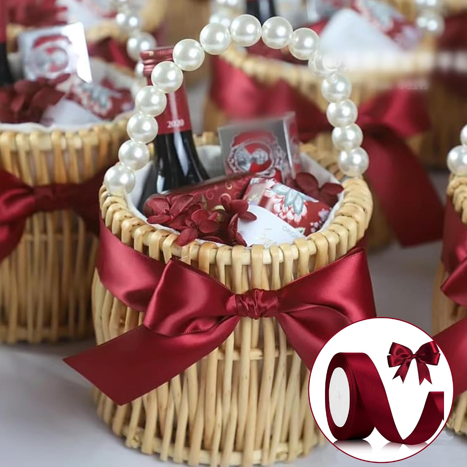 Geschenkband Satinband 22m, 20mm Breit Geschenkband, Schwarz Schleifenband für Hochzeit, Bastelarbeiten und Geschenkverpackung Hochzeitsdekoration (Schwarz)