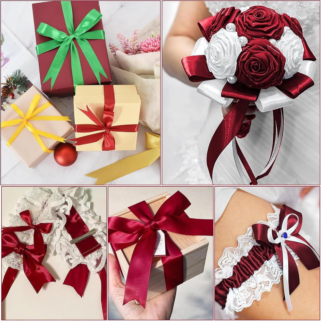 Geschenkband Satinband 22m, 20mm Breit Geschenkband, Schwarz Schleifenband für Hochzeit, Bastelarbeiten und Geschenkverpackung Hochzeitsdekoration (Schwarz)