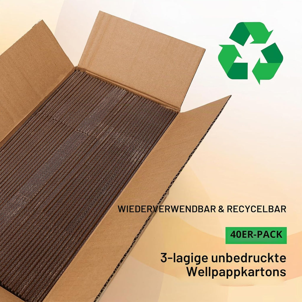 EYMPEU 40 Stück 25,4 x 15,3 x 15,3 cm Weiße Versandkarton, Kartons für kleine Gegenstände, Spielzeug, Schreibwaren und Weihnachtspäckchen