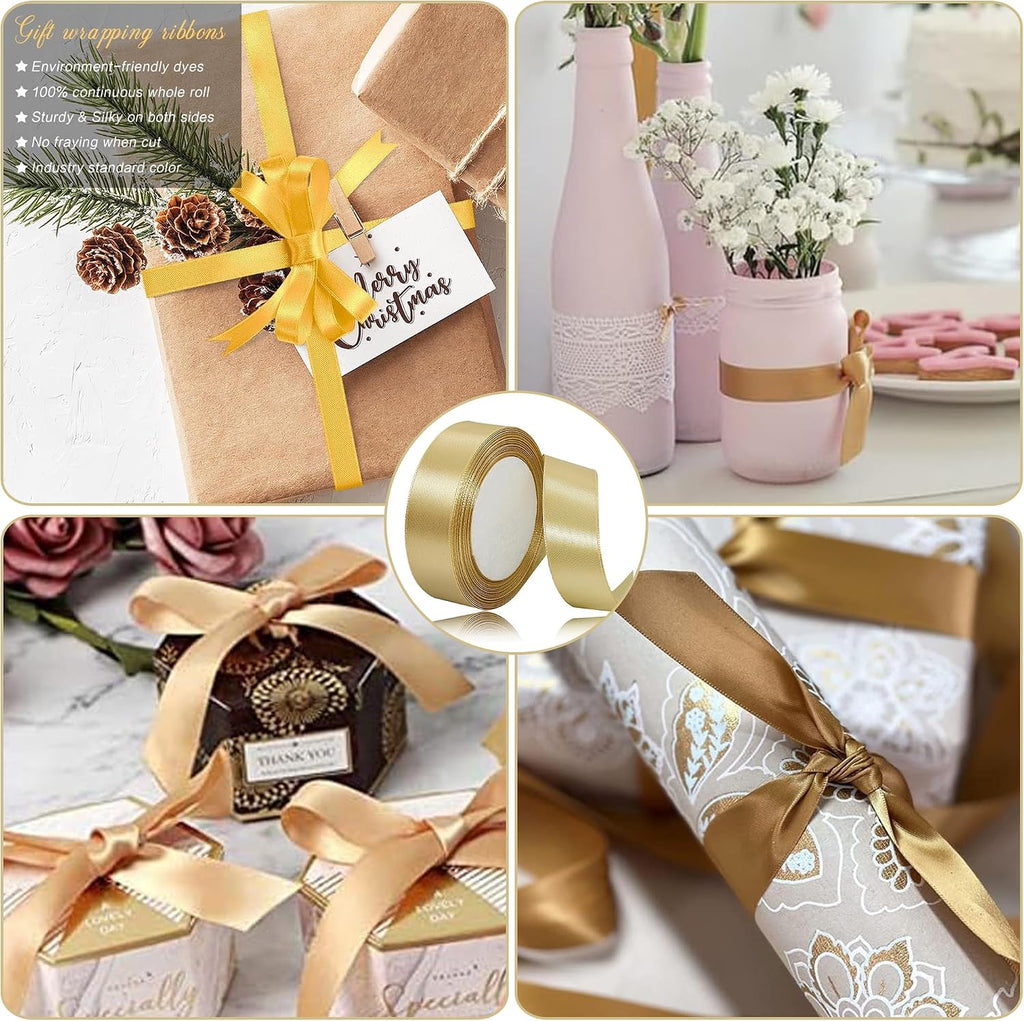 Geschenkband Satinband 22m, 20mm Breit Geschenkband, Schwarz Schleifenband für Hochzeit, Bastelarbeiten und Geschenkverpackung Hochzeitsdekoration (Schwarz)