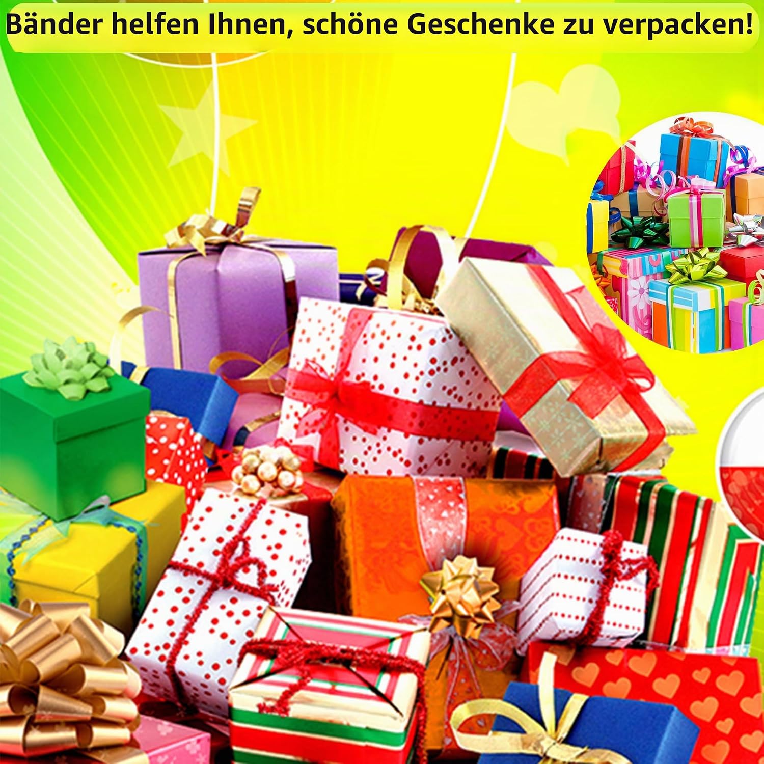 Geschenkband Satinband 22m, 20mm Breit Geschenkband, Schwarz Schleifenband für Hochzeit, Bastelarbeiten und Geschenkverpackung Hochzeitsdekoration (Schwarz)