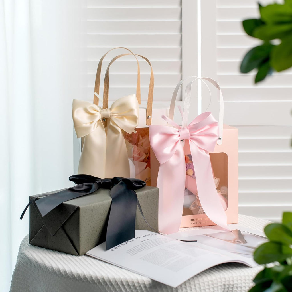 MORSUNBELA Schleifen Deko Hochzeit Geschenkschleifen Groß Weiß | Große Geschenkschleifen,elegante Deko für Hochzeit,Geburtstag,Weihnachten,Adventskranz,Weihnachtsbaum und Girlanden