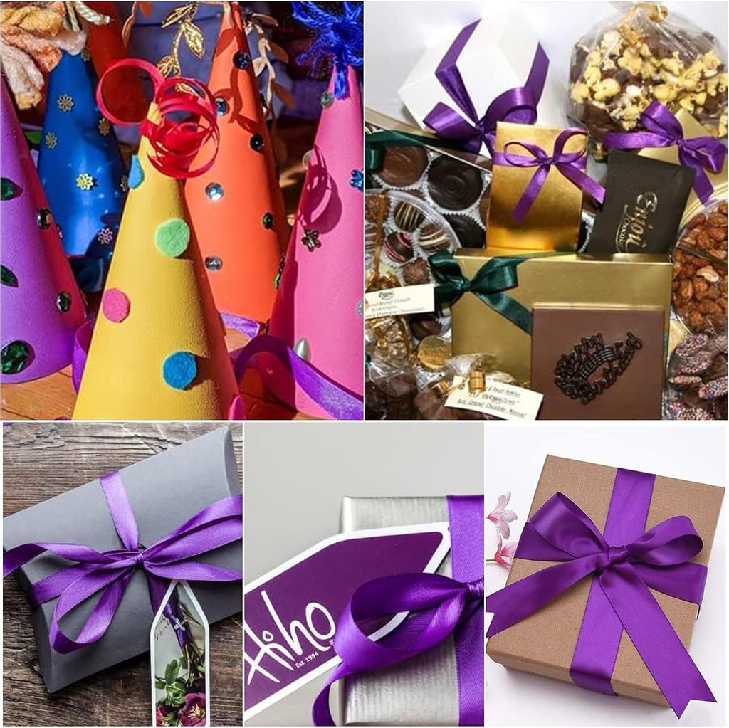 Geschenkband Satinband 22m, 20mm Breit Geschenkband, Schwarz Schleifenband für Hochzeit, Bastelarbeiten und Geschenkverpackung Hochzeitsdekoration (Schwarz)