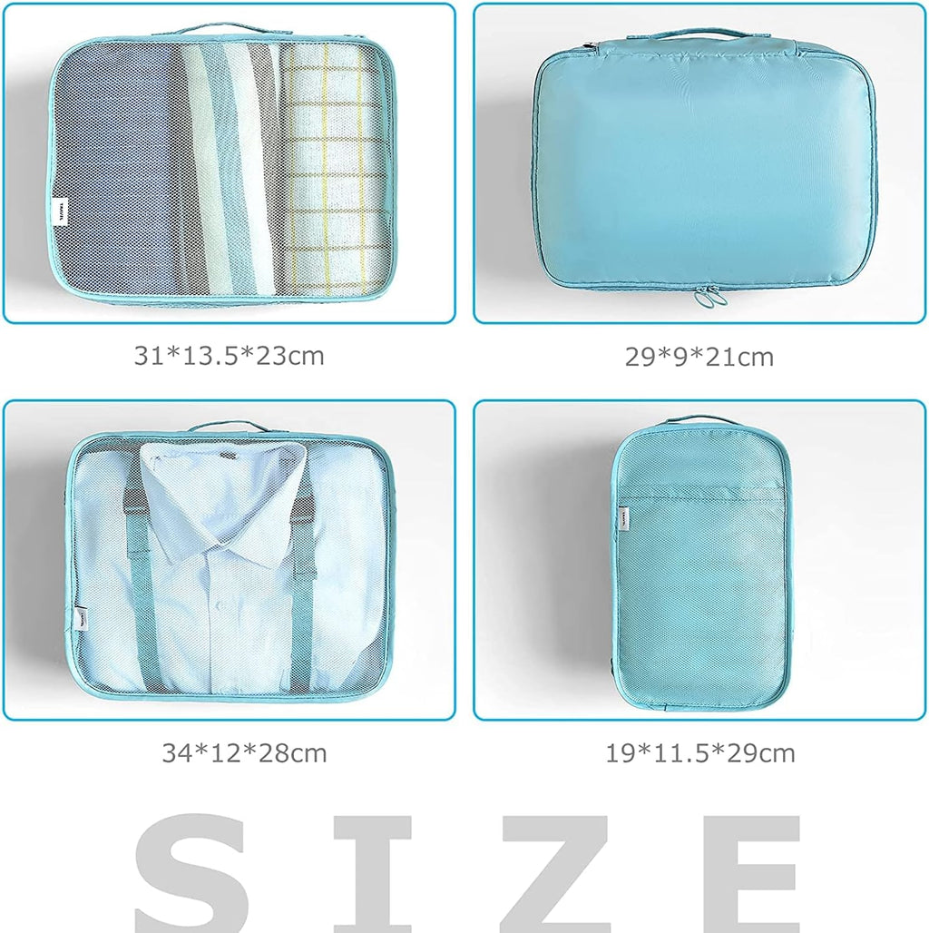 BillyBath 8-teiliges Koffer Organizer Set & Packwürfel | Platzsparende Packing Cubes für Kleidung. Perfekter Kofferorganizer mit Netzdesign, leichtes Reise Zubehör, Beige