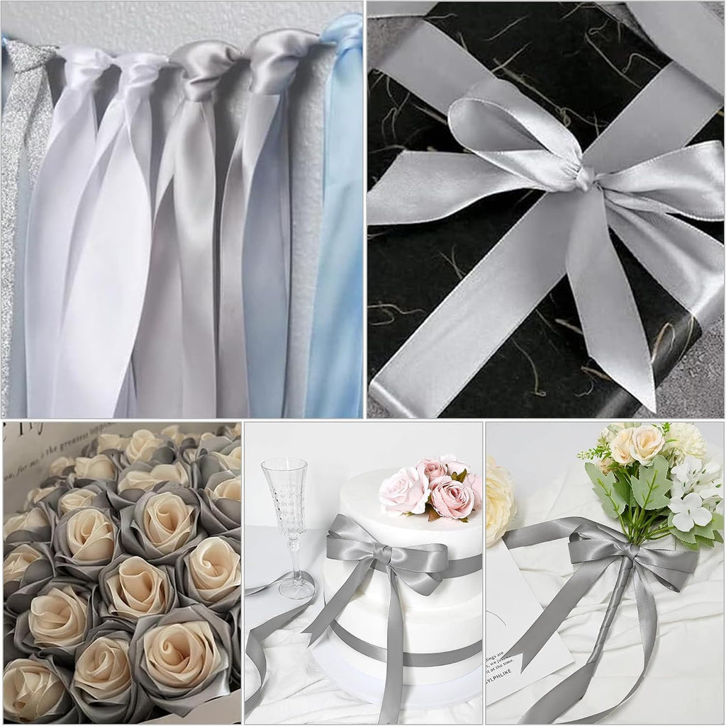 Geschenkband Satinband 22m, 20mm Breit Geschenkband, Schwarz Schleifenband für Hochzeit, Bastelarbeiten und Geschenkverpackung Hochzeitsdekoration (Schwarz)