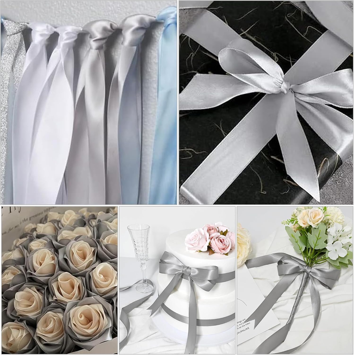 Geschenkband Satinband 22m, 20mm Breit Geschenkband, Schwarz Schleifenband für Hochzeit, Bastelarbeiten und Geschenkverpackung Hochzeitsdekoration (Schwarz)