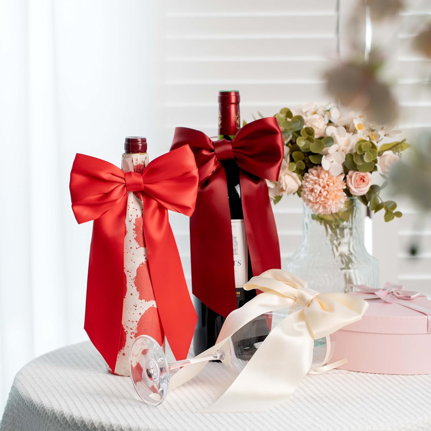 MORSUNBELA Schleifen Deko Hochzeit Geschenkschleifen Groß Weiß | Große Geschenkschleifen,elegante Deko für Hochzeit,Geburtstag,Weihnachten,Adventskranz,Weihnachtsbaum und Girlanden