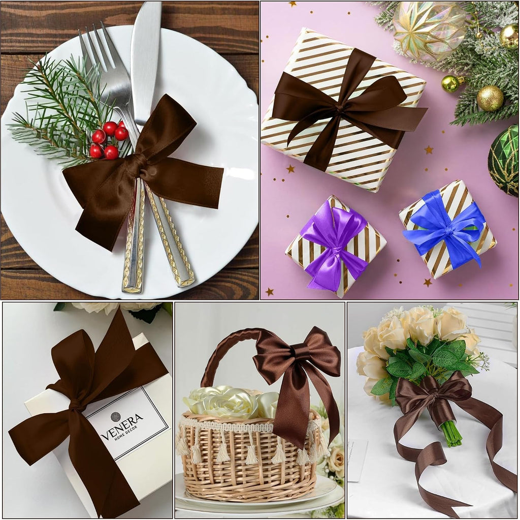 Geschenkband Satinband 22m, 20mm Breit Geschenkband, Schwarz Schleifenband für Hochzeit, Bastelarbeiten und Geschenkverpackung Hochzeitsdekoration (Schwarz)