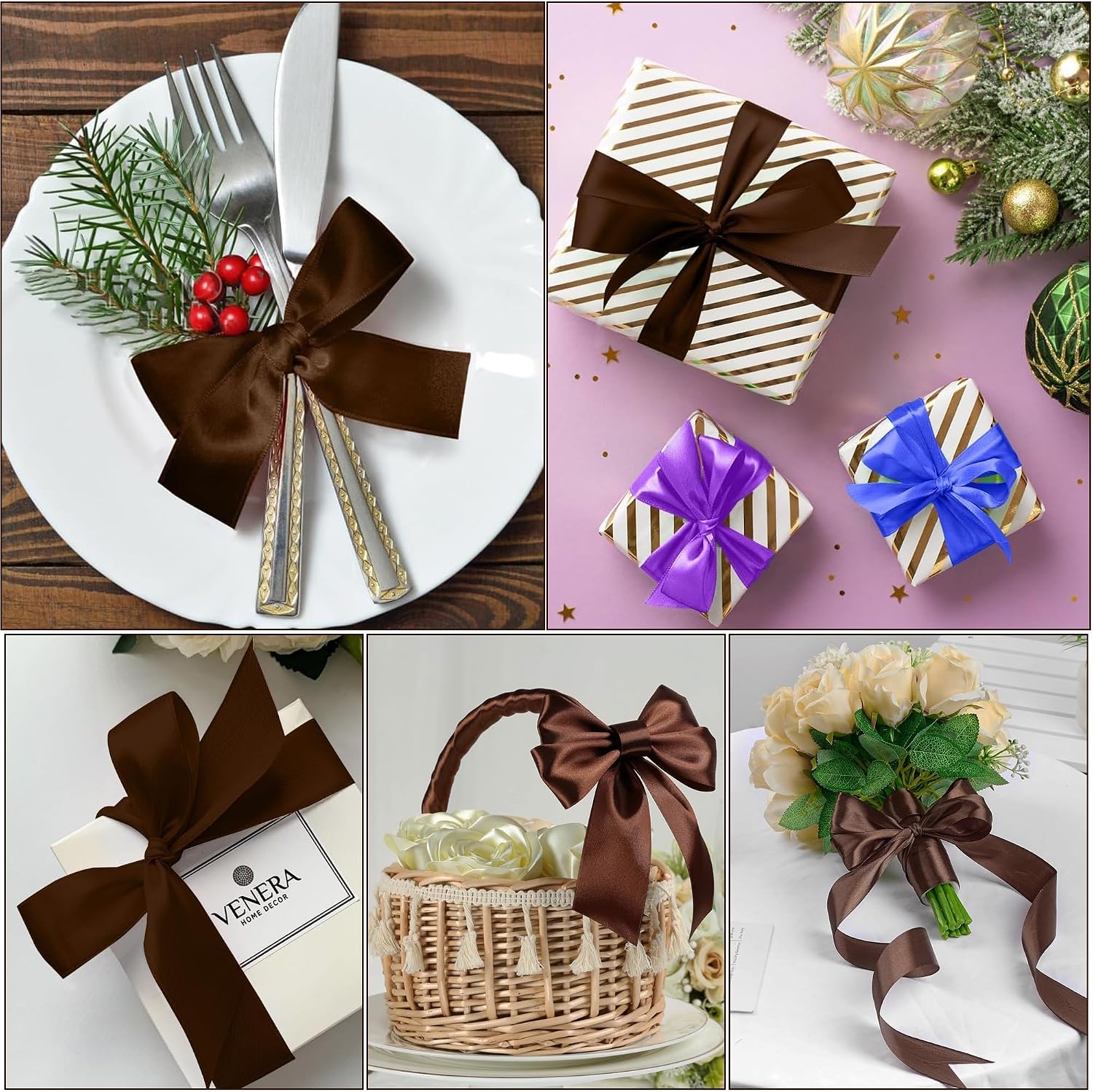 Geschenkband Satinband 22m, 20mm Breit Geschenkband, Schwarz Schleifenband für Hochzeit, Bastelarbeiten und Geschenkverpackung Hochzeitsdekoration (Schwarz)