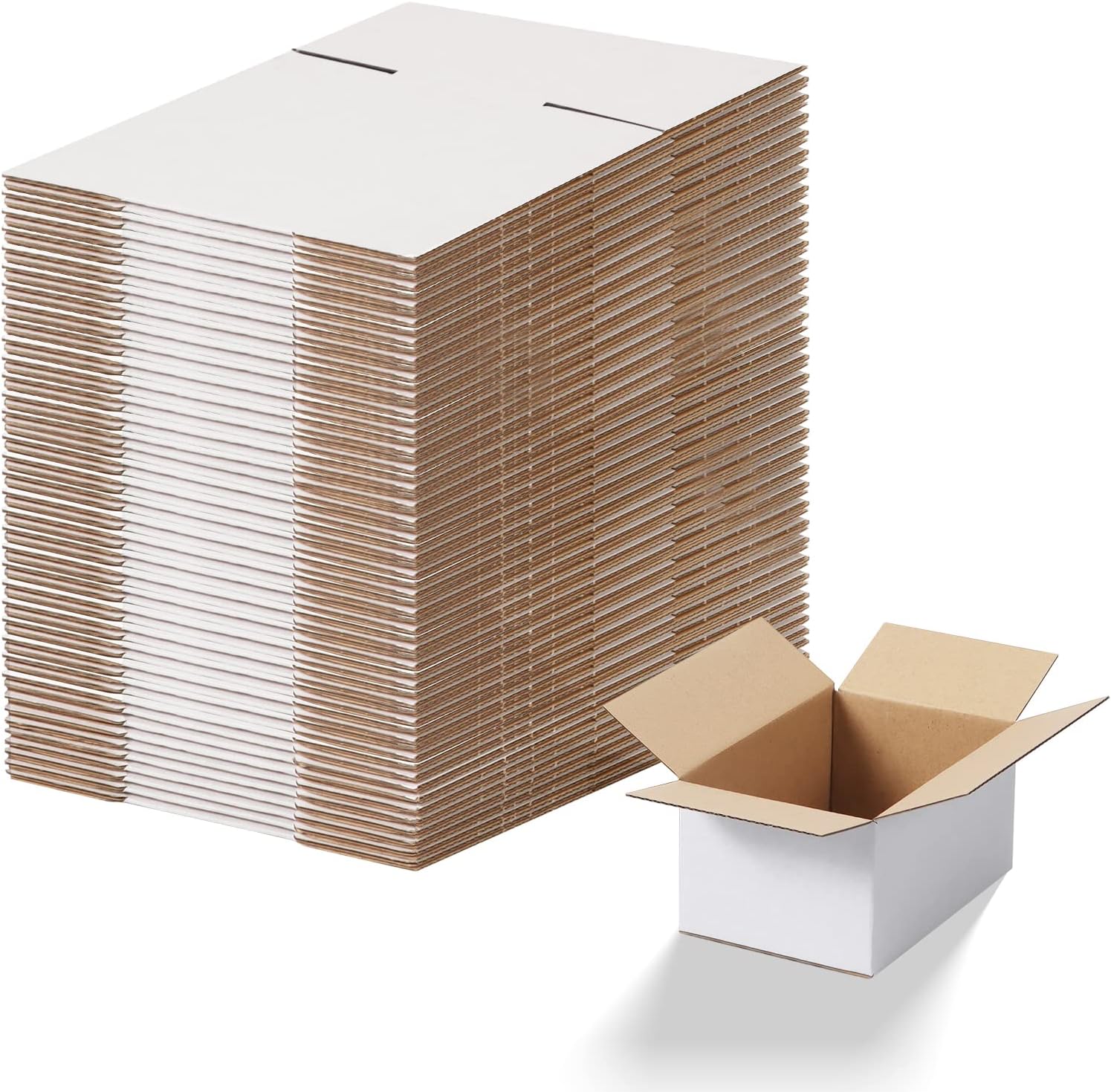 EYMPEU 40 Stück 25,4 x 15,3 x 15,3 cm Weiße Versandkarton, Kartons für kleine Gegenstände, Spielzeug, Schreibwaren und Weihnachtspäckchen